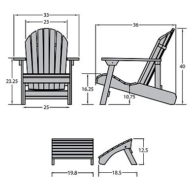 Highwood USA 2-piece King Hamilton Chair Set with Cup Holder