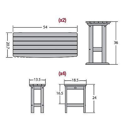 Highwood USA Lehigh 6-piece Counter-Height Balcony Set