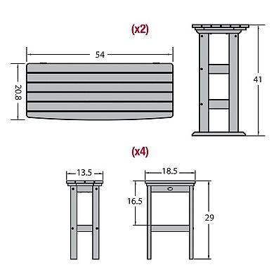 Highwood USA Lehigh 6-piece Bar Height Balcony Set