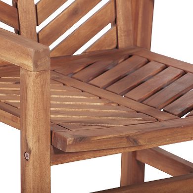 Banbury Designs Chevron Indoor / Outdoor Acacia Dining Chair 2-piece Set
