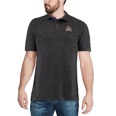 Men's Colosseum Heathered Black ECU Pirates Down Swing Polo