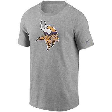 Men's Nike Heathered Gray Minnesota Vikings Primary Logo T-Shirt