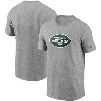 Men's Nike Heathered Gray New York Jets Primary Logo T-Shirt