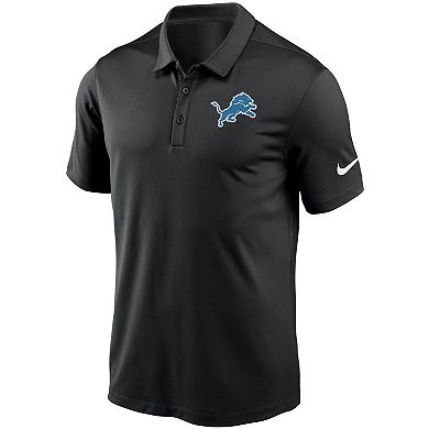 Men's Nike Black Detroit Lions Fan Gear Franchise Heat-Sealed Graphic Team Polo