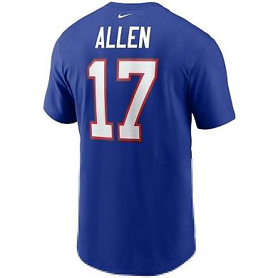 Men's Nike Josh Allen Royal Buffalo Bills Name & Number T-Shirt