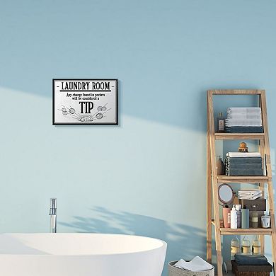 Stupell Home Decor Laundry Room Tips Funny Bathroom Word Design Framed Wall Art