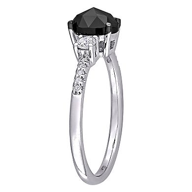 Stella Grace 14k White Gold 1 1/5 Carat T.W. Black & White Diamond Engagement Ring
