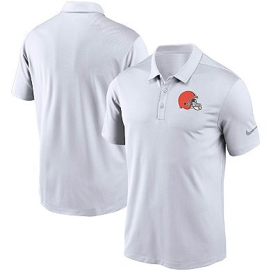 Men's Nike White Cleveland Browns Fan Gear Franchise Heat-Sealed Graphic Team Polo