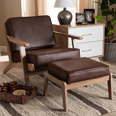 Baxton Studio Sigrid Arm Chair & Ottoman 2-piece Set