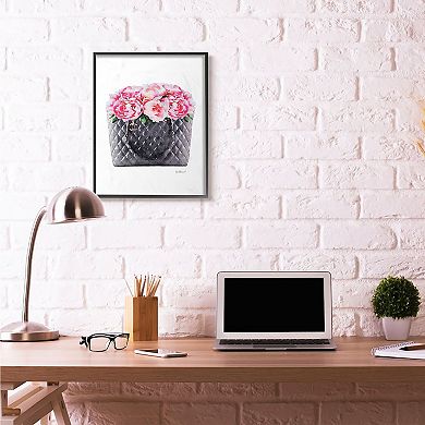 Stupell Home Decor Pink Flower Purse Framed Wall Art