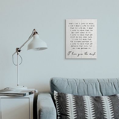 Stupell Home Decor I Love You the Most Canvas Wall Art