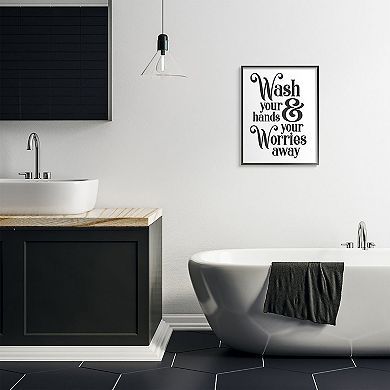 Stupell Home Decor Wash Your Hands Bathroom Framed Wall Art