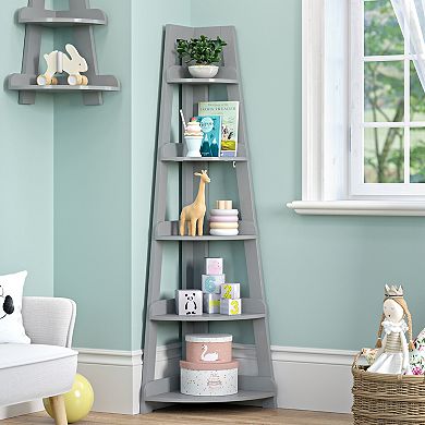 RiverRidge Home Kids 5-Tier Corner Ladder Shelf