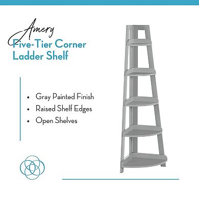 RiverRidge Home Amery 5-Tier Corner Ladder Shelf