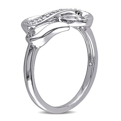 Stella Grace Sterling Silver Diamond Accent Infinity Heart Ring