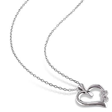 Stella Grace Sterling Silver Diamond Accent Infinity Heart Pendant Necklace