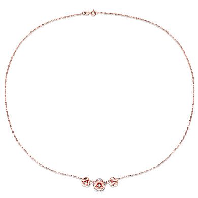 Stella Grace 10k Rose Gold 1/10 Carat T.W. Diamond Rose Necklace