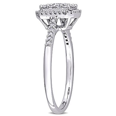 Stella Grace 10k White Gold 1/2 Carat T.W. Diamond Cluster Engagement Ring