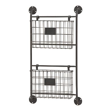 Stella & Eve Industrial 2-Tier Basket Wall Decor