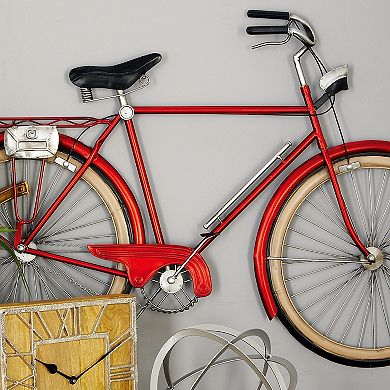 Stella & Eve Eclectic Red Bicycle Wall Decor
