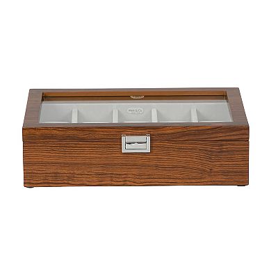 Mele & Co. Dante Glass Top Wooden Watch Box