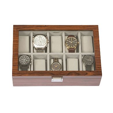 Mele & Co. Dante Glass Top Wooden Watch Box