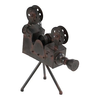 Stella & Eve Vintage Style Double Reel Metal Movie Camera Table Decor with Tripod Base