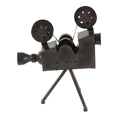 Stella & Eve Vintage Style Double Reel Metal Movie Camera Table Decor with Tripod Base