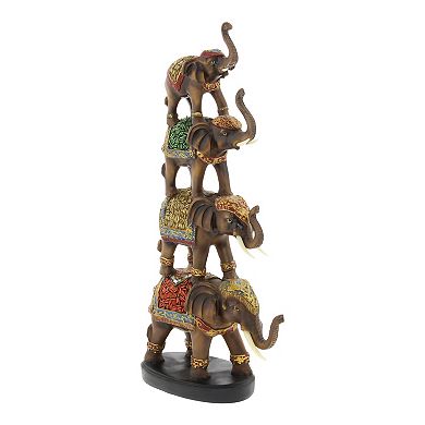 Stella & Eve Eclectic Stacked Elephants Table Decor