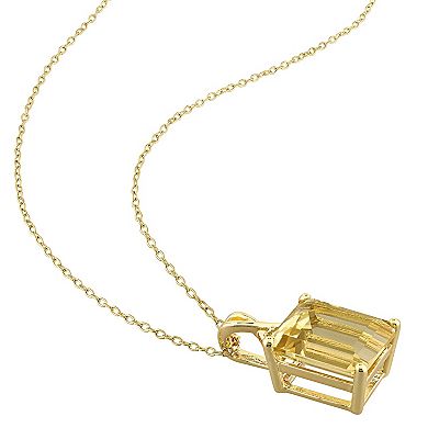 Stella Grace 18k Gold Over Silver Citrine & White Topaz Pendant Necklace