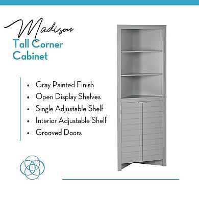 RiverRidge Home Madison Collection Tall Corner Cabinet