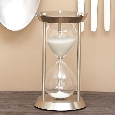 Stella & Eve Silver Finish Hourglass Timer Table Decor