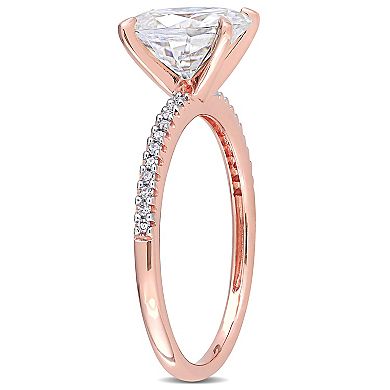 Stella Grace 14k Rose Gold 2 Carat T.W. Lab-Created Moissanite & 1/10 Carat T.W. Diamond Engagement Ring