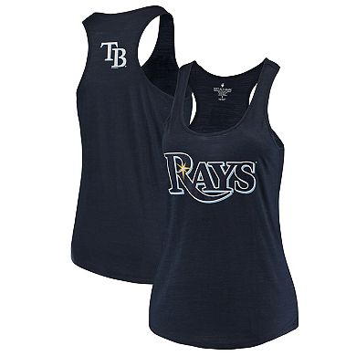 Women's Soft as a Grape Navy Tampa Bay Rays Plus Size Swing for the Fences Racerback Tank Top