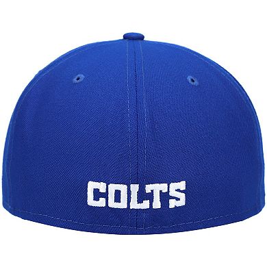 Men's New Era Royal Indianapolis Colts Logo Omaha 59FIFTY Fitted Hat