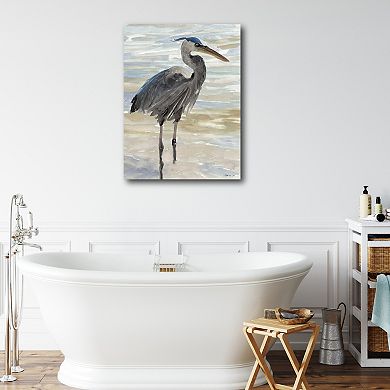 Heron In Water Gallery Canvas