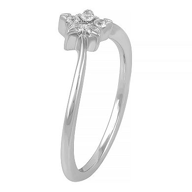 Royal Aura Sterling Silver 1/5 Carat T.W. Diamond Star Ring