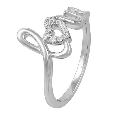 Sterling Silver 1/10 Carat T.W. Diamond "Love" Ring