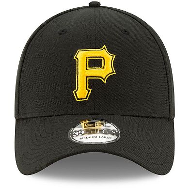 Men's New Era Black Pittsburgh Pirates Alternate 2 Team Classic 39THIRTY Flex Hat