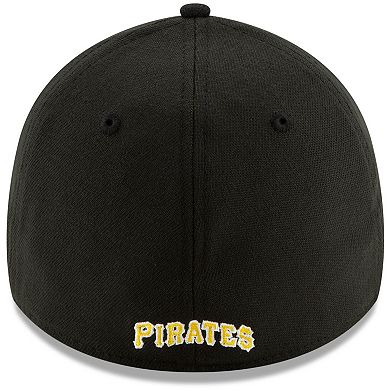 Men's New Era Black Pittsburgh Pirates Alternate 2 Team Classic 39THIRTY Flex Hat