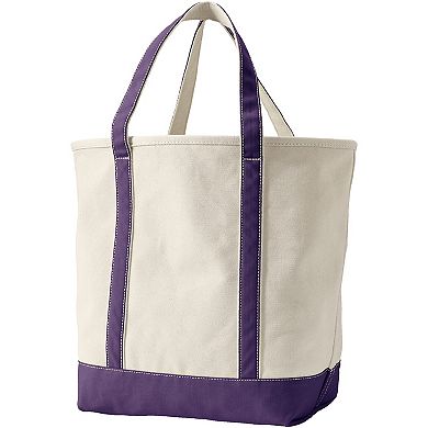 Lands' End Natural Open Top Canvas Tote Bag