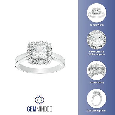 Gemminded Sterling Silver Lab-Created White Sapphire Ring