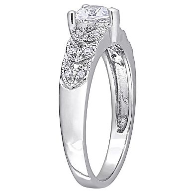 Stella Grace Sterling Silver Lab-Created White Sapphire & Diamond Accent Vintage Ring