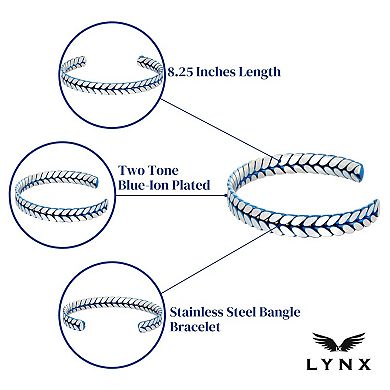 Men's LYNX Blue Ion-Plated Stainless Steel Bangle Bracelet 