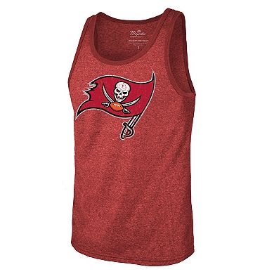 Men's Fanatics Branded Tom Brady Red Tampa Bay Buccaneers Name & Number Tri-Blend Tank Top