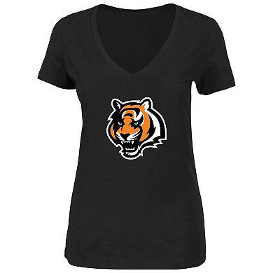 Women's Joe Burrow Black Cincinnati Bengals Plus Size Fair Catch Name & Number V-Neck T-Shirt