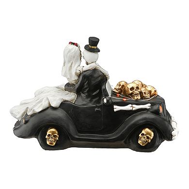 National Tree Company Skeleton Couple in Car Table Decor