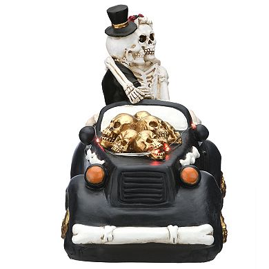 National Tree Company Skeleton Couple in Car Table Decor