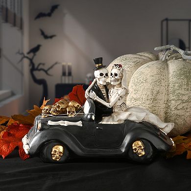 National Tree Company Skeleton Couple in Car Table Decor