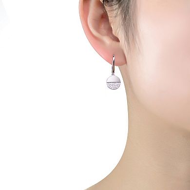 Sterling Silver Cubic Zirconia Disc Earrings